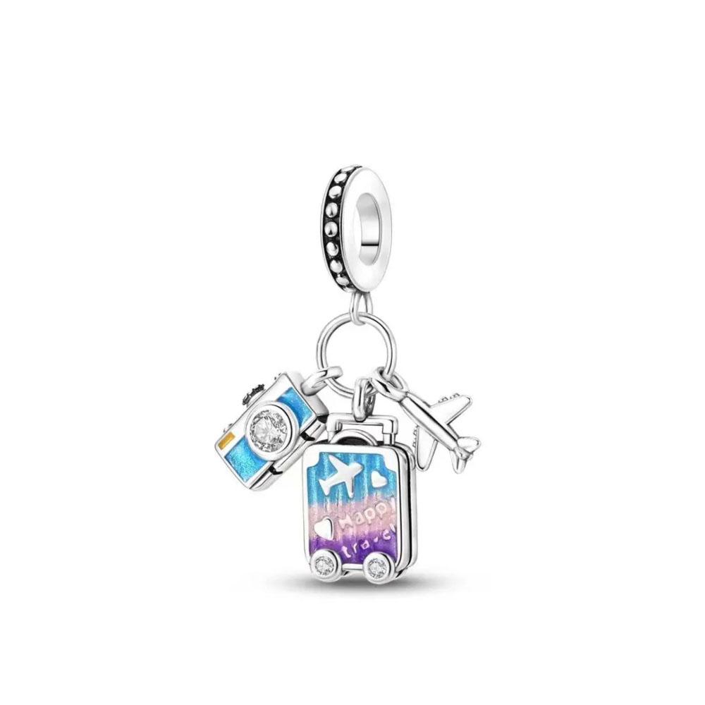 New Copper Four-Leaf Clover Lucky Grass Pendant Bead Diy Fit Original Pendant Charm Bracelet Women Fashion Jewelry