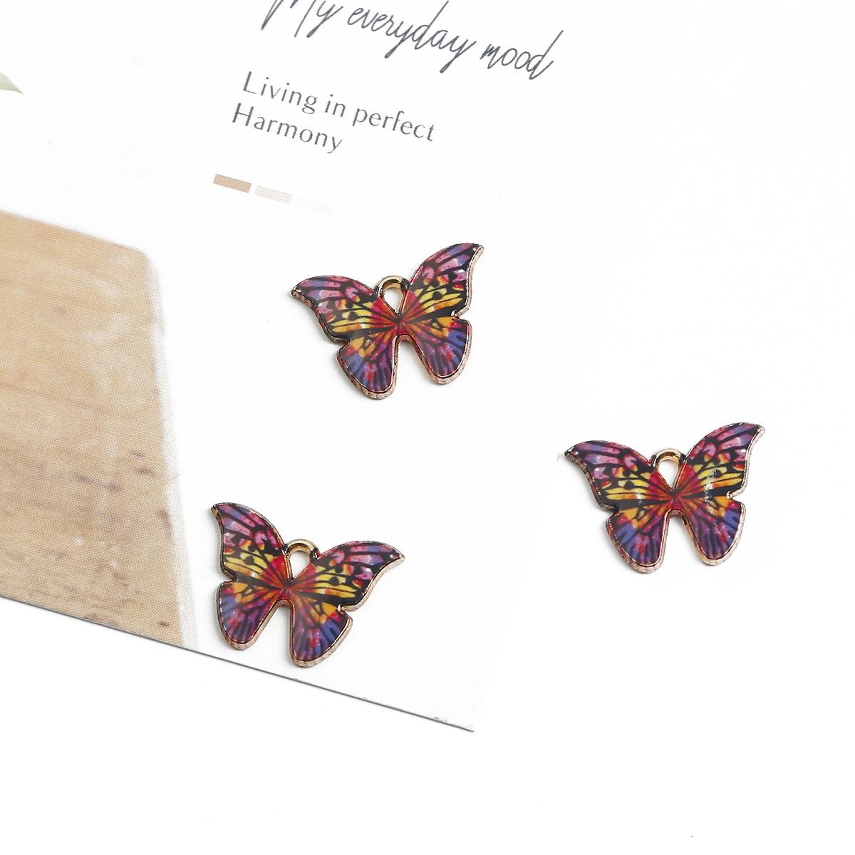 

4 шт. металлическая эмаль бабочка подвески кулон для изготовления ювелирных изделий DIY ожерелье серьги аксессуары 05