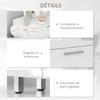 Bathroom Cabinet With 2 Drawers Double Door Cupboard And Adjustable Shelves 60 X 30 X 93 Cm Glossy White