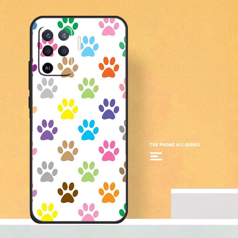 Cat Dog Paws Case For Oppo A40 A60 A80 A78 A98 A58 A38 A18 A54 A74 A94 A96 A76 A16 A15 A17 A57 A5 A6 Pro