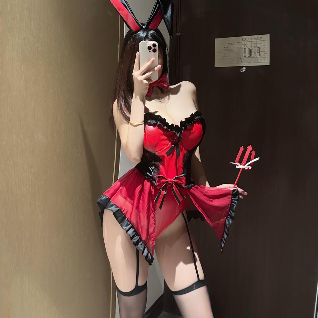 Sex lingerie sexy open crotch free pure lust temptation bunny uniform halloween cosplay suit