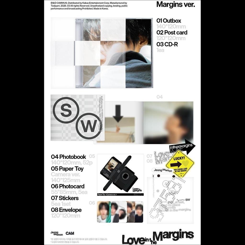 [Pre-order] JEONG SEWOON [Love In the Margins] EP Album (Noise Ver. / Margins Ver.) + Free Gift
