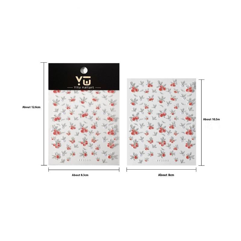 Christmas Kawaii Nail Stickers - Snowman Tree Santa Claus Cute DIY Manicure Decals New Year Nail Accessories