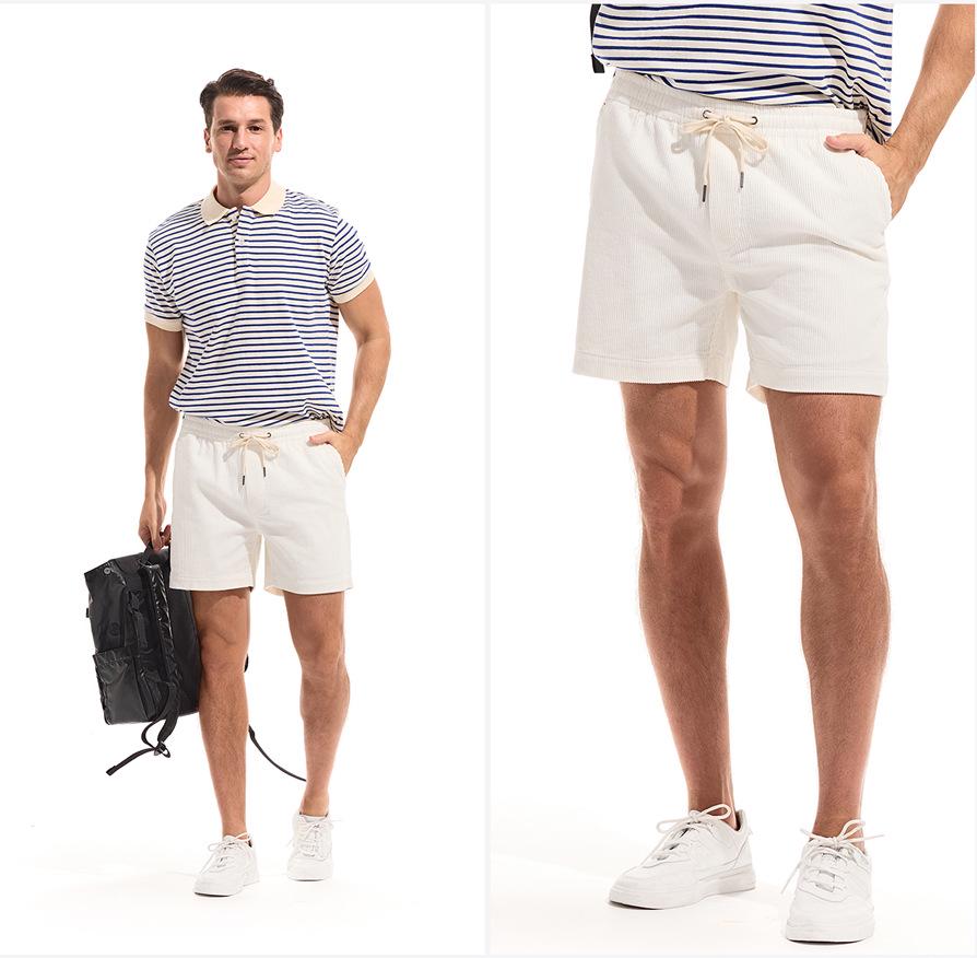 2024 Unisex Heavyweight All-Cotton Corduroy Shorts, Classic Preppy Style, Retro Washed