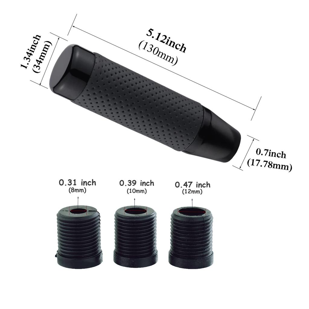 Abfer Leather Car Stick Shift Knob Weight Shifter Gear Knob Shift Lever Handle Head 130mm (Black)
