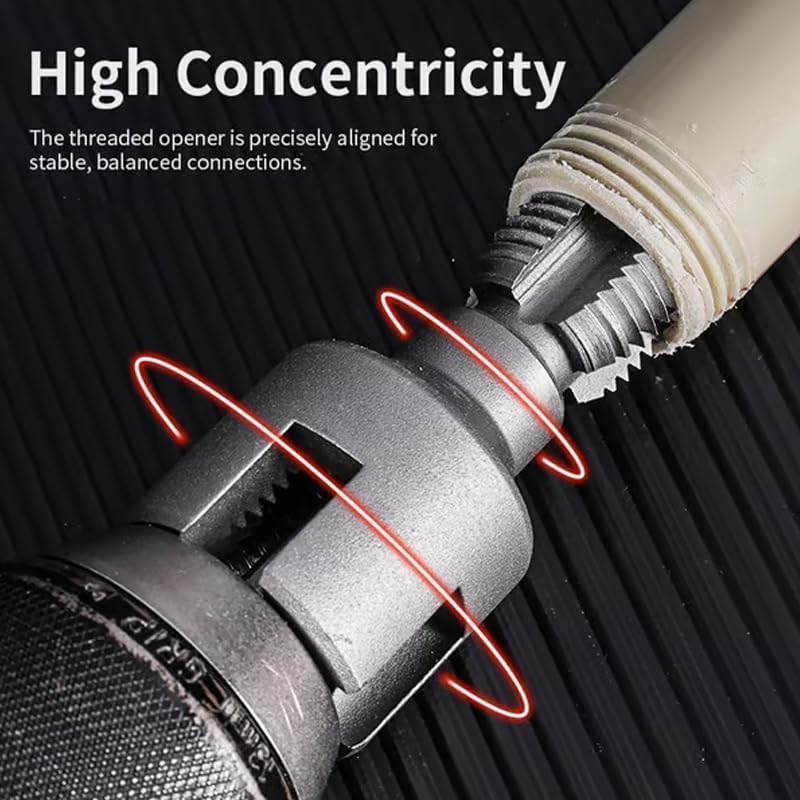 Integrated Internal & External Pipe Threading Tool, Electric Drill Compatible Pvc Pipe Thread Cutting Tool For Water Pipes, 1/2" (Dn15) 3/4" (Dn20)