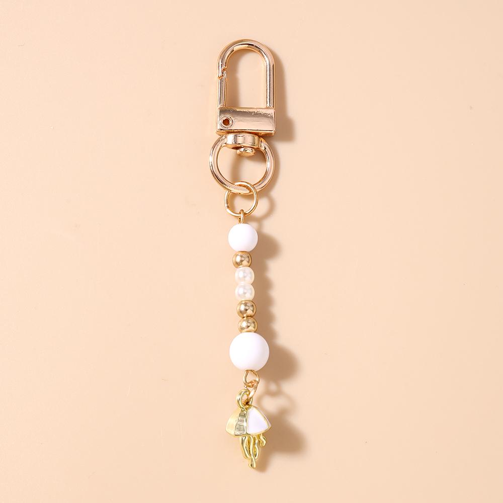 

Cute Jellyfish keychain Women Girls Handmade Beaded Key Ring Pendants for Handbag DIY Key Chain Jewelry Gifts