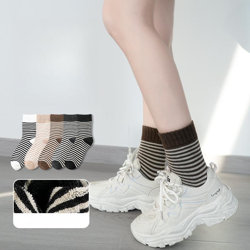 Damen Baumwollsocken Nahtlos Atmungsaktiv Einfarbig Lässig Mittelrohrsocke