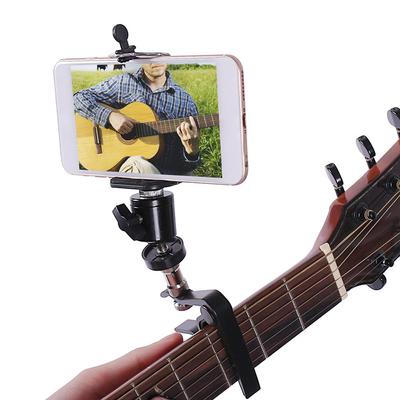 Gitarren-Telefonhalter mit Capodaster, Notenblatt-Telefonclip, Gitarren-Telefonhalter zum Umhängen, geeignet für Telefone
