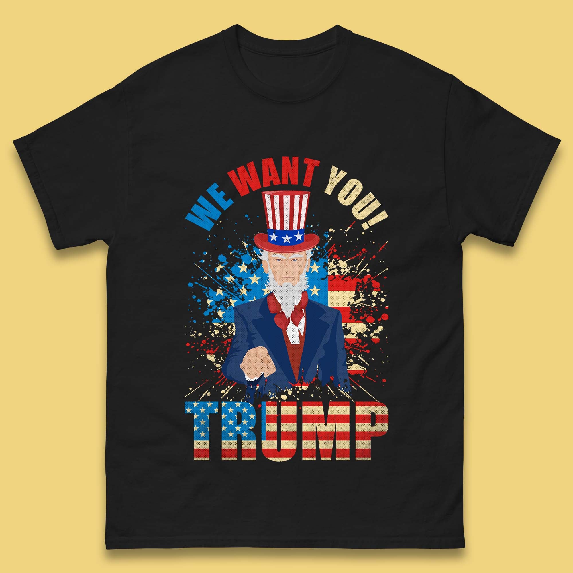Uncle Sam We Want You Trump Make America Great Again Donald Trump Mens Tee Top S