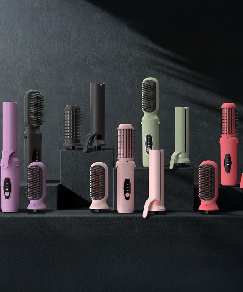 Portable Cordless Dual 3-in-1 Comb Hair Iron ST-DWC100 (Straightening Tool Included)