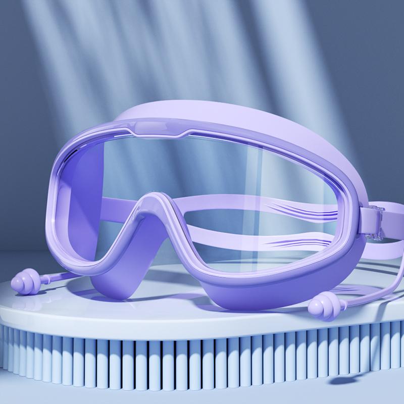 Swimming Goggles with Big Frame HD Lens and Anti-fog Waterproof Swim Goggles for Adults Shower Pool Use by Men Women