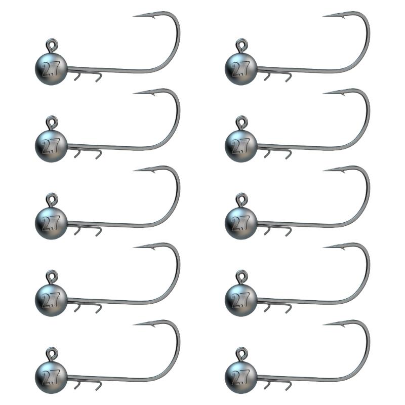 Jig Head Hook Set 0.6/1/1.8/2.7g Metal Fishing Hook for Soft Fishing Lures Jig Heads for Trout Fishing Tackle