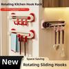 Wall Rotating Sliding Hooks Waterproof Kitchen Storage Hooks Practical Wall Towel Hooks  Kitchen