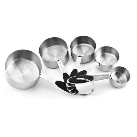 Maatlepels Set met Kleurrijke Antislip Siliconen Handvatten Roestvrij Staal Voedselveilig Nauwkeurige Schaalverdelingen Complete Bak- en Kookbekers Opslag