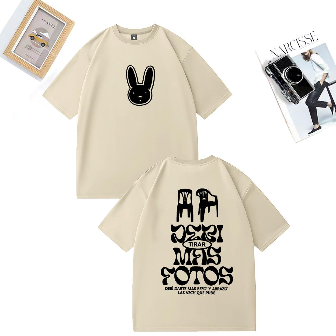 

Rapper Bad Bunny Tour 2026 Merch T shirt Unisex WOMENs ONeck Tops Street Hip Hop tshirts short sleeve100 Cotton Summer clothing S