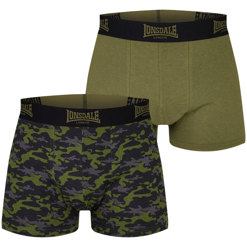 Lonsdale Mens Camo Boxer Briefs (Pack of 2)
