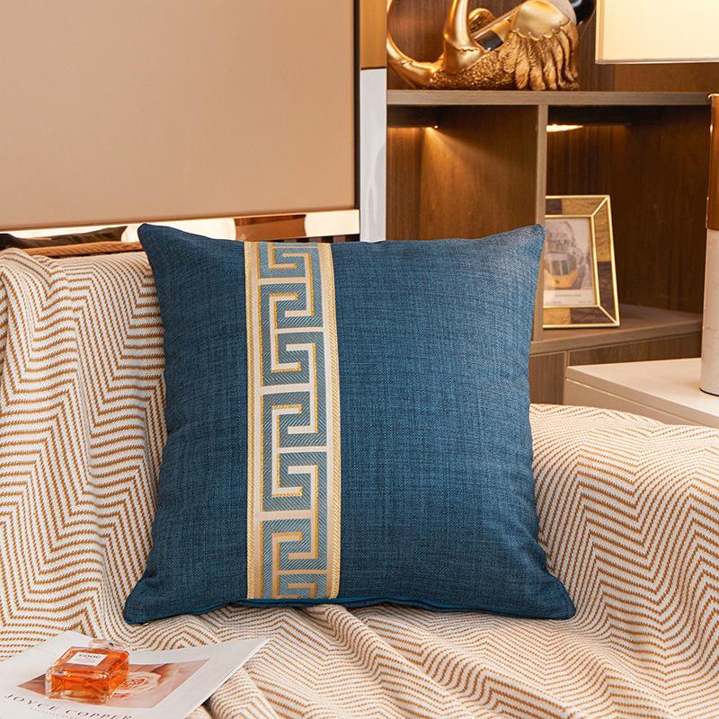 1/2pcs 45x45cm Pillow Cover Greek Key Jacquard Geometric Patterned Nordic Style Home Decor Pillowcase Shell Blue Red White Grey