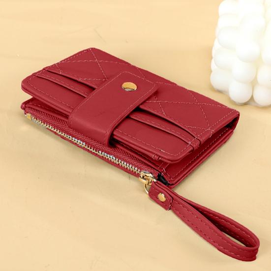 Women Wallet Wristlet Fine Stitch Coins Pocket