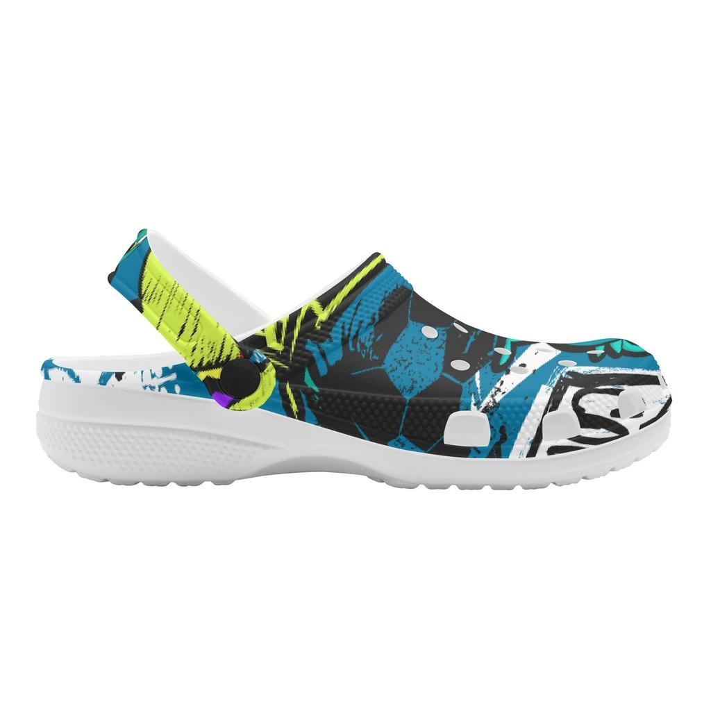 Unisex Colorful EVA Clogs Printed Lightweight Breathable Slip On Garden Shoes Beach Pool Bathroom Home Slippers Shower Use