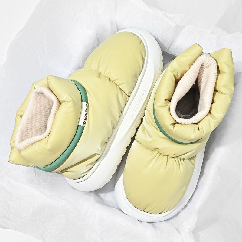 Fashion Women's Waterproof Down Cotton Padded Shoes Warm Plush Thick Bottom Snow Boots Women 2025 Platform Non-Slip Winter Ankle Boots