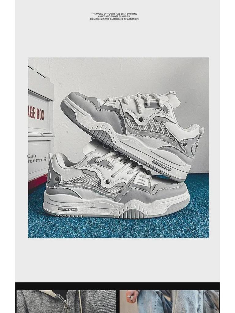 Men's Retro Casual Height-Boosting Non-Slip Sneakers - Spring & Autumn 2025 Hong Kong Style