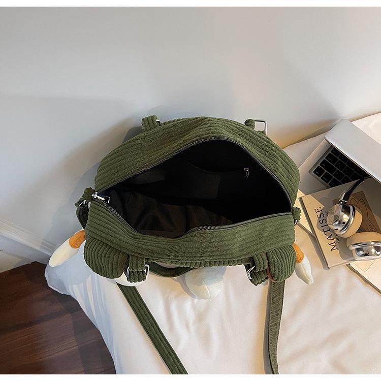 Sac bandoulière patchwork Capybara dessin animé en peluche 2025 - Grande capacité, design mignon