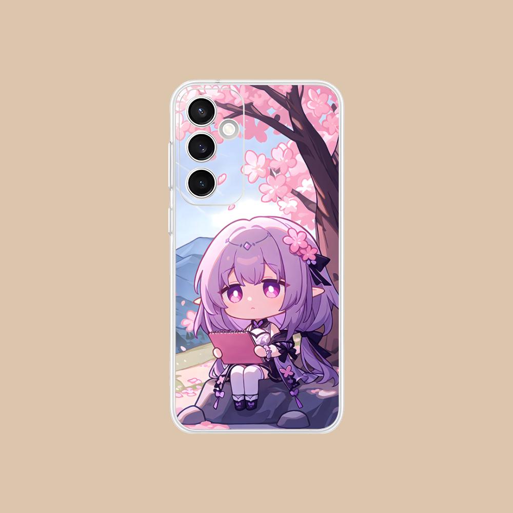 HSR Castorice Clear Mobile Phone Case for Samsung Galaxy S25 S24 S23 S22 S21Plus FE Ultra Colorful Cover