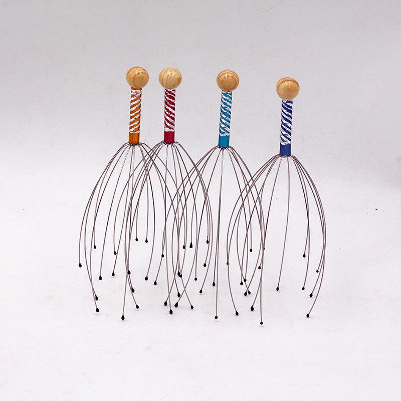 Bamboo Handcrafted Soft Iron Head and Cervical Spine Massage Brush