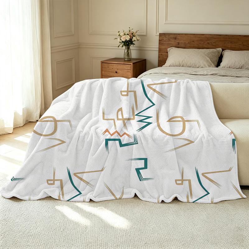 Flannel Trimmed Blanket, Minimalist Soft Skin-Friendly Throw, Warm Home Decor for Halloween & Christmas, Cozy Daily Use, Inviting Warm Atmosphere