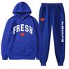 European Size Plus Cross-border Fashion Printed Sweater Autumn and Winter Fleece Warm Hoodie Casual Sports Women's Suit