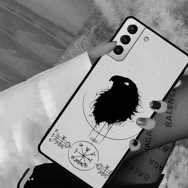 Viking Ragnar Lodbrok Valhalla Odin Ravens Phone Case For Samsung Galaxy S21 Ultra S20 FE Note 20 S8 S9 S10 Plus S22 Ultra Cover