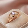 New Fashion Rings For Women  Rose Gold With Micro Wax Inlay Oval Purple Natural Zircon Bridal Ring Wedding Jewelry