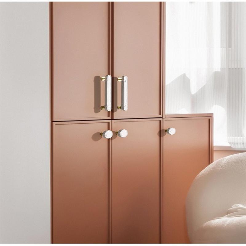 Zinc Alloy Leather Handle Shoe Cabinet Knobs And Handles Kitchen Cupboard Door Pulls Drawer Knobs Furniture Handle Hardware