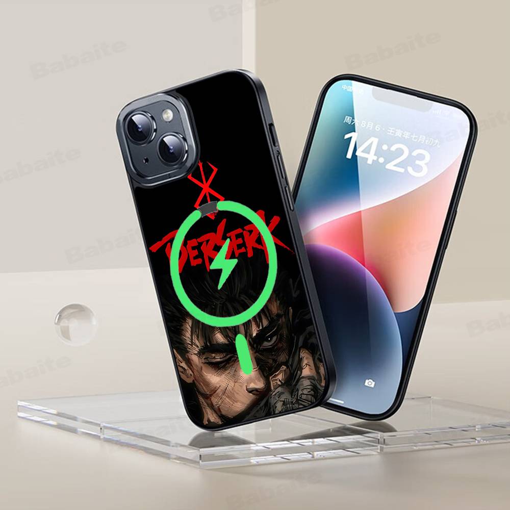 Anime Berserk Phone Case Magnetic Case For IPhone 16 14 13 12 11 15 Pro Max Plus For Magsafe Wireless Charge Cover