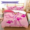 Pink Panther Pattern Bedding Quilt Set Quilt Cover Pillowcase Home Decoration Birthday Gift (1 * duvet cover + 2 * pillowcase, without core)