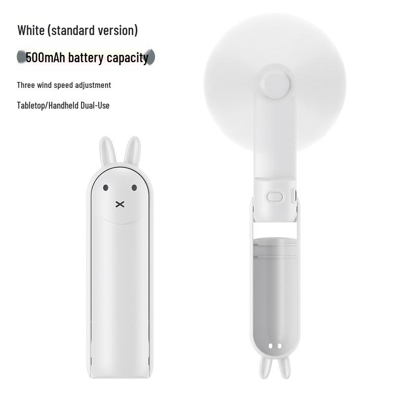 

Mini Portable Foldable Desktop Fan - Cute Handheld USB Rechargeable for Students & Kids 3.5 x 3.5 x 13 cm