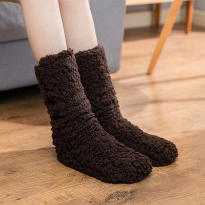 Yousheng Warm Fluffy Socks Winter Thickened Fuzzy Socks with Elastic Cuffs Solid Color Cozy Sleeping Socks for Indoor Lounging Sleeping