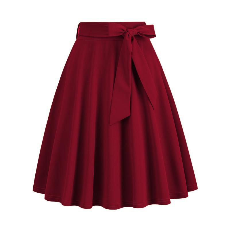 European & American Barbie Pink Plaid High-Waisted Midi Skirt - Cute, Sweet, Large-Swing A-Line.