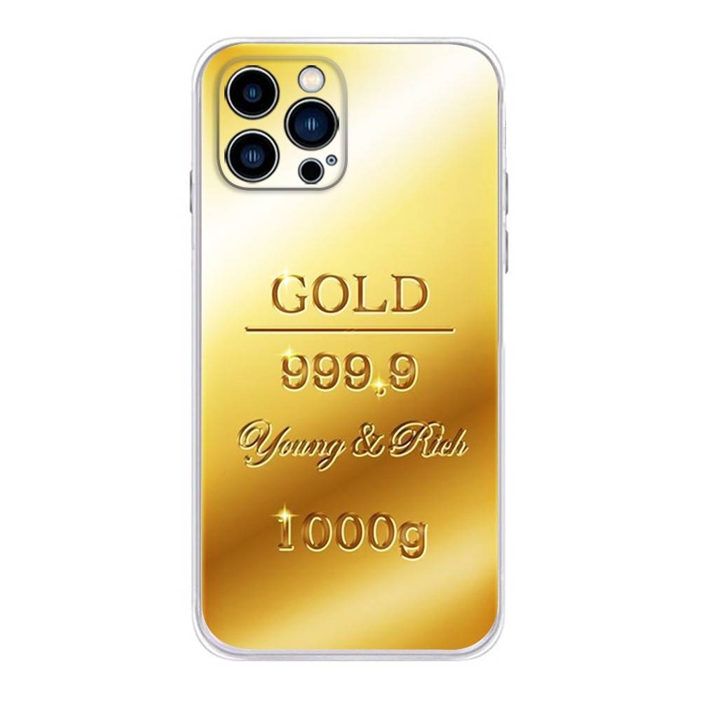 Money Gold Art Phone Case for iPhone 16,15,14,13,12,11 Pro,Max,17,Air,E,Mini Anti-Fingerprint Anti-Shock Rear Cover