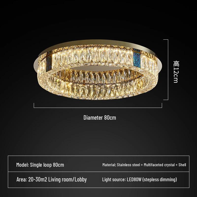 Luxury Modern Crystal Ceiling Light – Atmospheric Round Design for Living Room or Bedroom (2025 Edition)