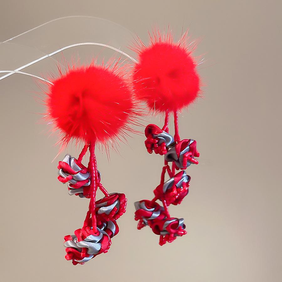 Silberne Nadel Tropfenöl Rote Perlen Ohrstecker - Eleganter & Vielseitiger Schmuck für Damen