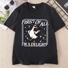 First of All I'm A Delight T Shirt Funny Goose Tee Casual Cotton Short Sleeve Humor Graphic T-Shirts Pullover Print Tshirt