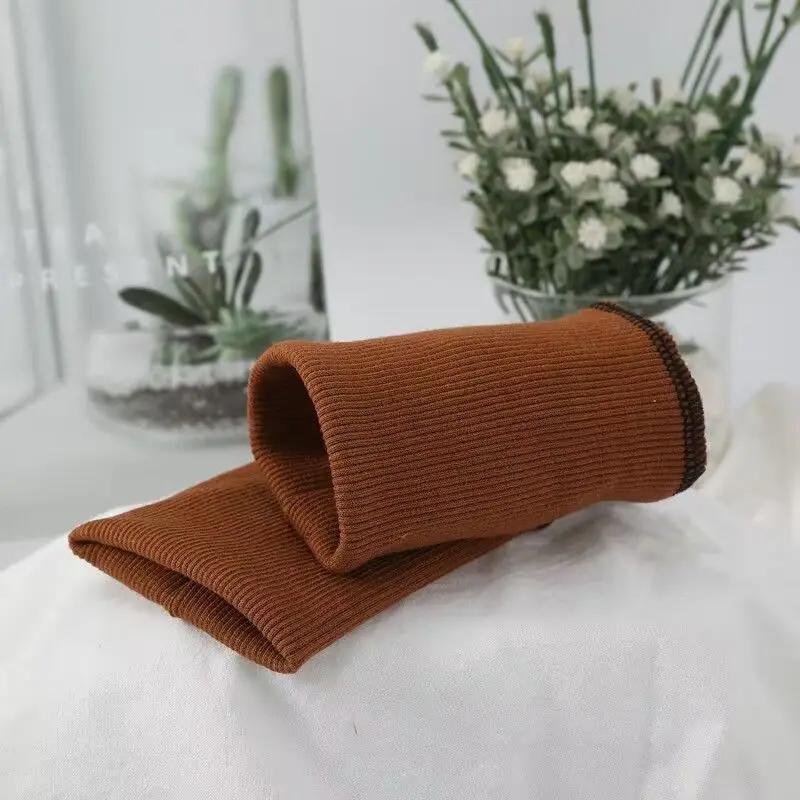 Pure Cotton Knitted Fine Ribbed Sweatshirt Jacket Clothing Accessories Fabric with Cuffs Sleeves Hem and Bottom Edge