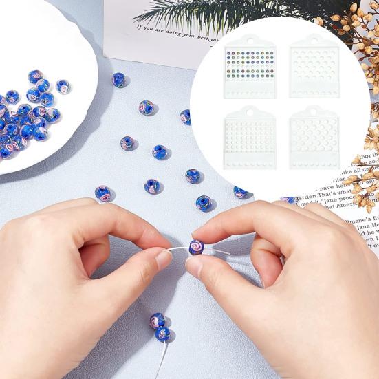 4Pcs Bead Counting Tray for Jewelry Making Plastic Sorting Board for 3/4/6/8mm Beads Sliding Divider Tool Craft Bead Sorting Organizer