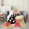 Movie Night Popcorn Printed Blanket for Sofa Bed Travel Camping Living Room Office Conditioning Blanket for All Seasons Gifts