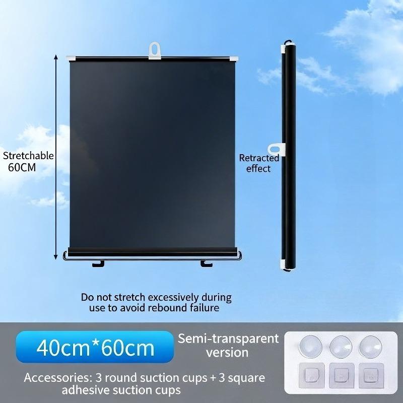 1pc Retractable Car Window Roller Sunshade | Heat Blocking | Sun Protection | Easy Storage | Automotive Visor