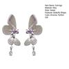 1 Pair Women Earrings Cubic Zirconia Inlaid Butterflies Shape Earrings Date Night Stud Earrings Jewelry Accessories