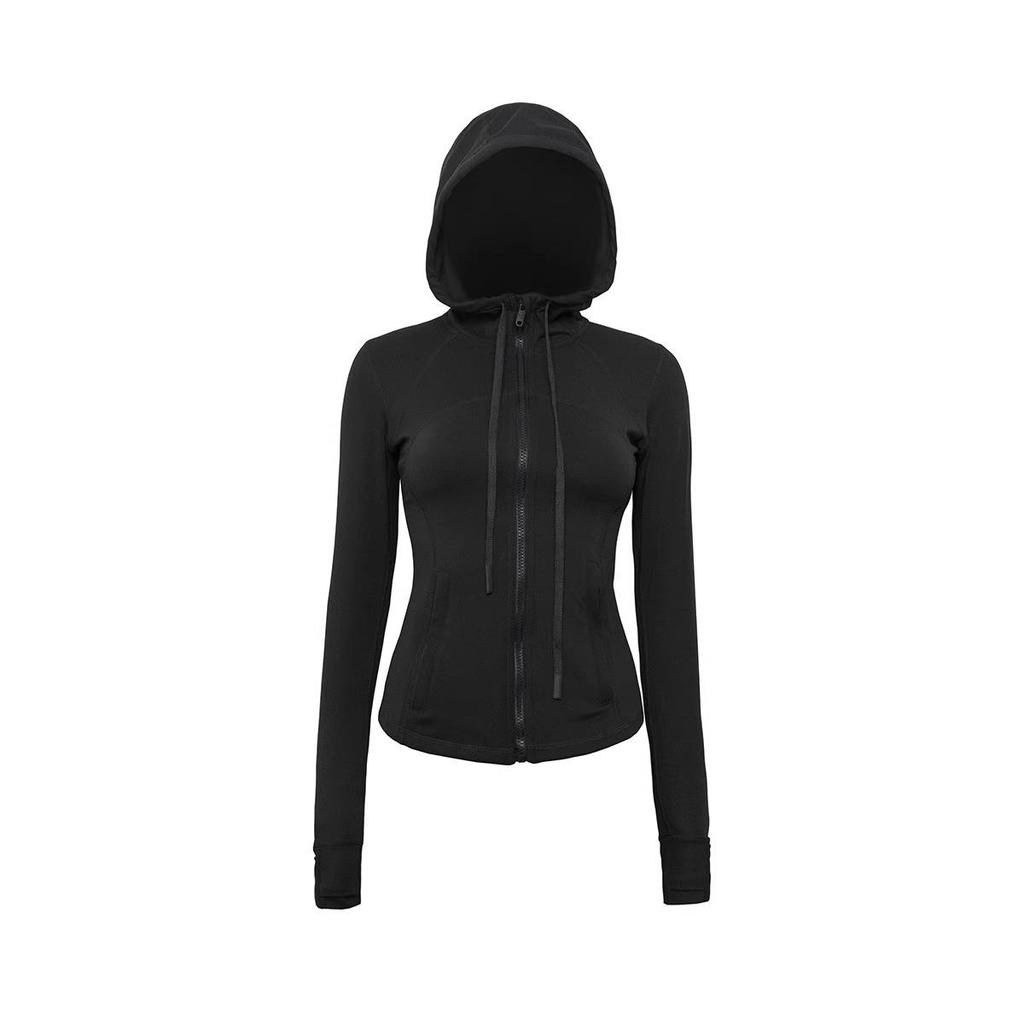 Luludarling Damska Bluza z Kapturem do Jogi - Wyszczuplający Szczotkowany Top Sportowy