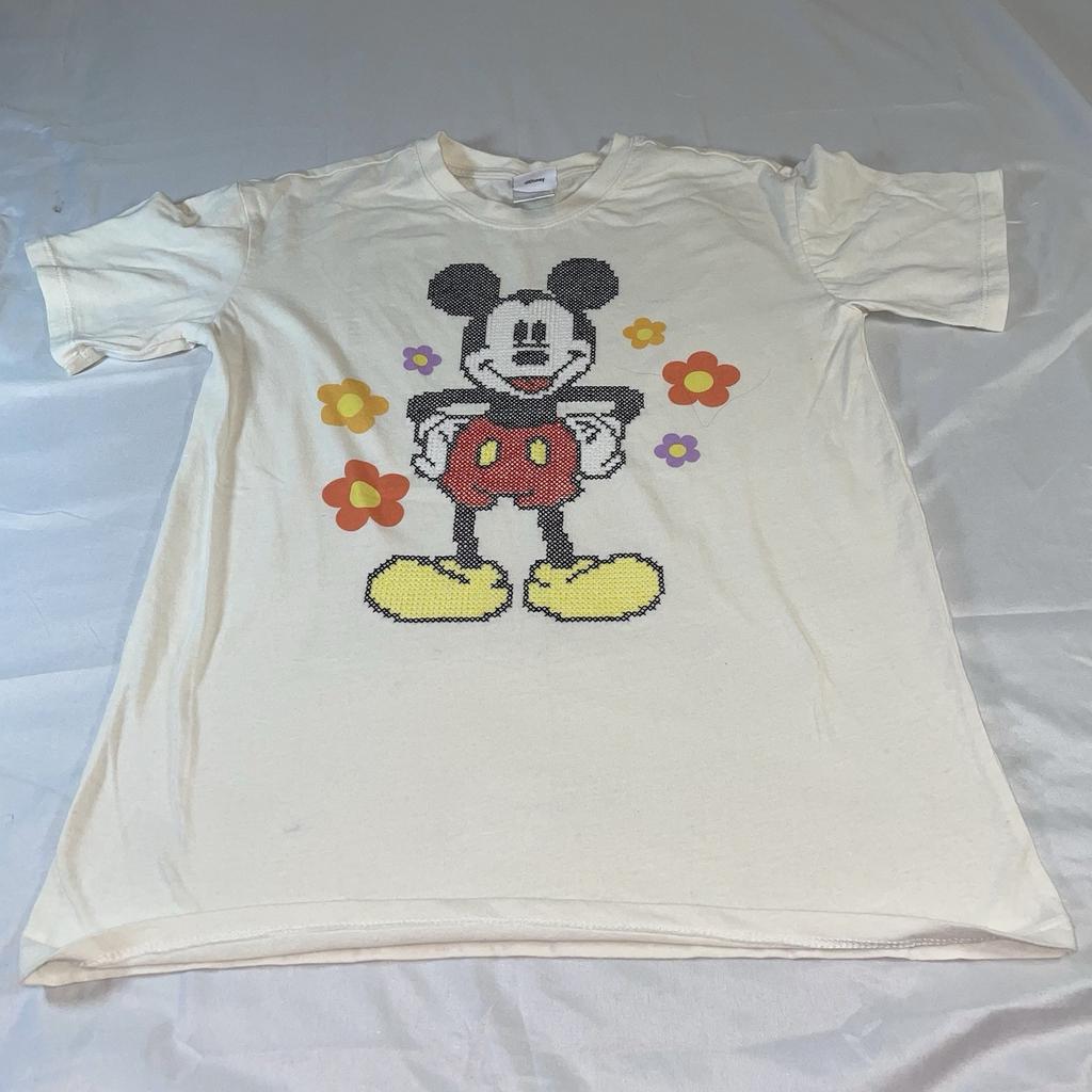 Disney Mickey Mouse Pixelated Graphic Womens Size Small 2930 Unisex T-Shirt